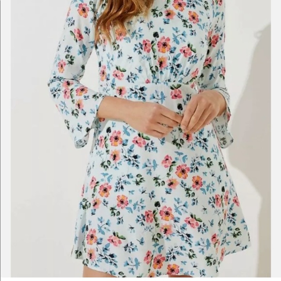 NWT LOFT Floral Mini Dress Size 0 Petite - Picture 4 of 4